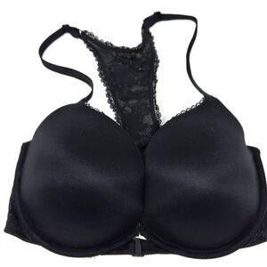 VICTORIA'S SECRET BODY BY VICTORIA BLACK PUSH UP BRA FRONT CLOSURE WOMEN 32DDD/F
